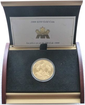 1999 Canada Ladys Slipper $350 Gold Proof Coin Box Coa