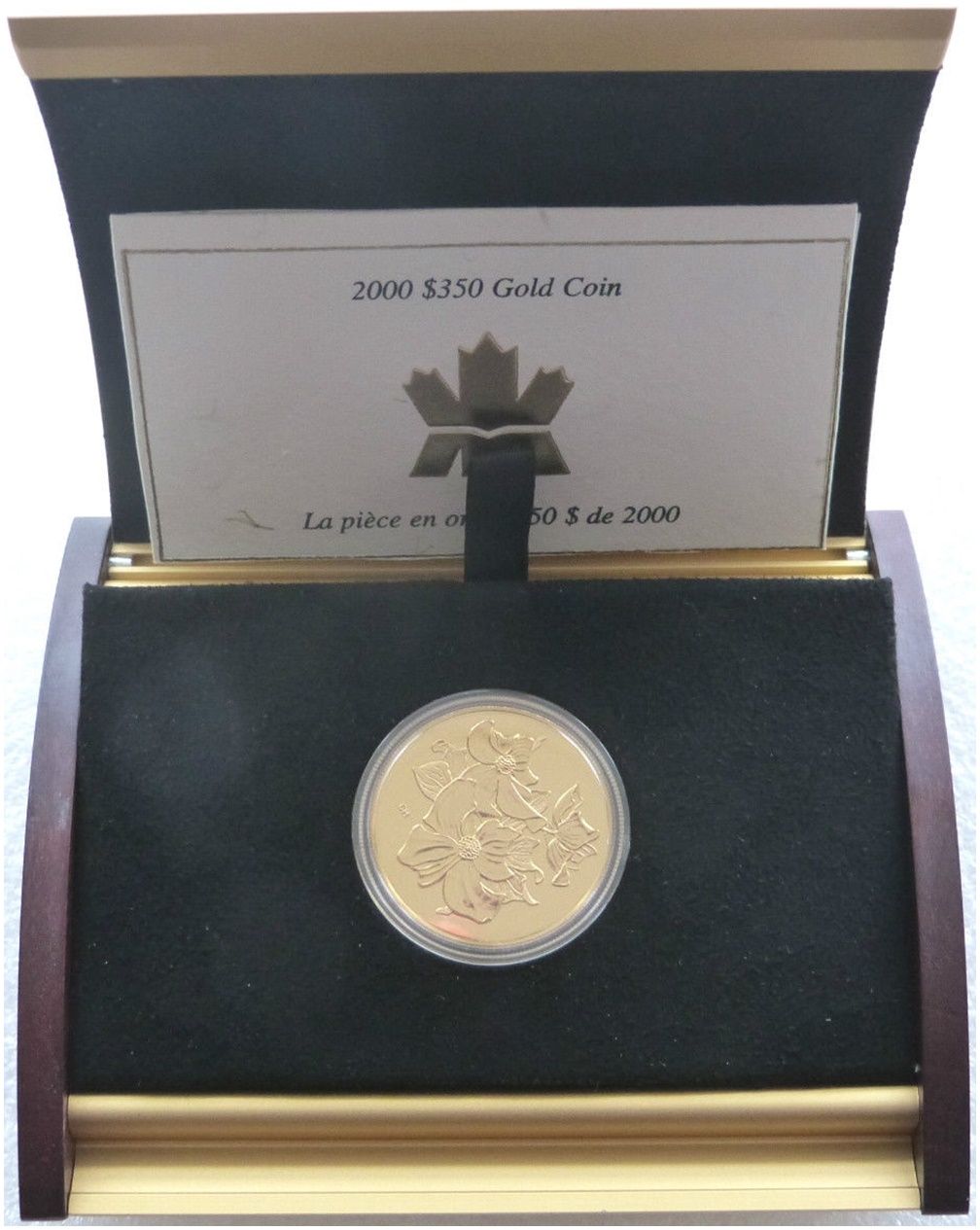 2000 Canada Pacific Dogwood $350 Gold Proof Coin Box Coa