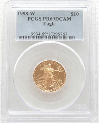 1998-W American Eagle $10 Gold Proof 1/4oz Coin PCGS PR69 DCAM