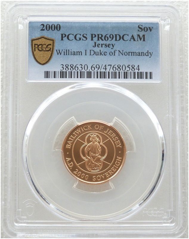 2000 Jersey William the Conqueror Full Sovereign Gold Proof Coin PCGS PR69 DCAM