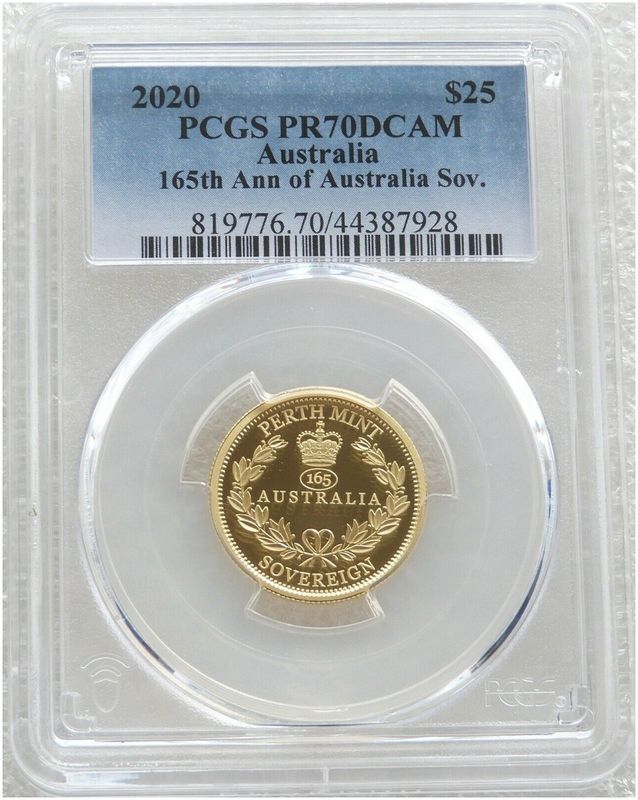 2020 Australia Perth Mint $25 Gold Proof Sovereign Coin PCGS PR70 DCAM