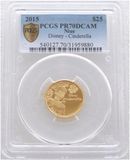 2015 Niue Disney Cinderella $25 Gold Proof 1/4oz Coin PCGS PR70 DCAM