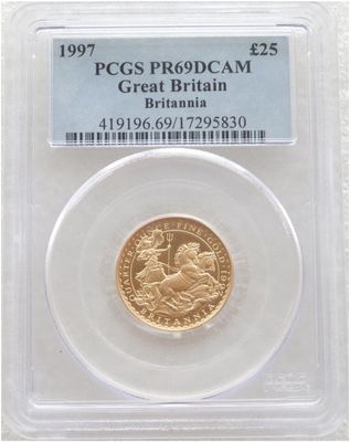 1997 Britannia £25 Gold Proof 1/4oz Coin PCGS PR69 DCAM