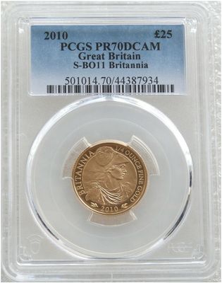 2010 Britannia £25 Gold Proof 1/4oz Coin PCGS PR70 DCAM
