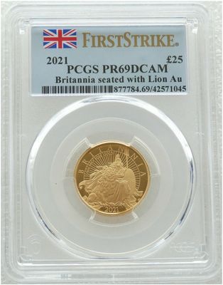 2021 Britannia £25 Gold Proof 1/4oz Coin PCGS PR69 DCAM First Strike