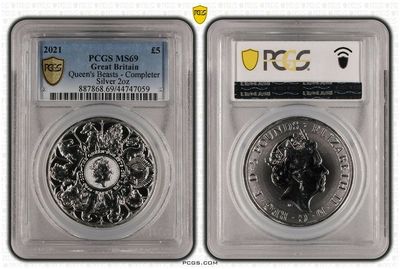 2021 2オンス銀貨 クイーンズビースト £5 NGC MS 69 2021 2オンス銀貨 クイーンズビースト £5 NGC MS 69 2021 Great