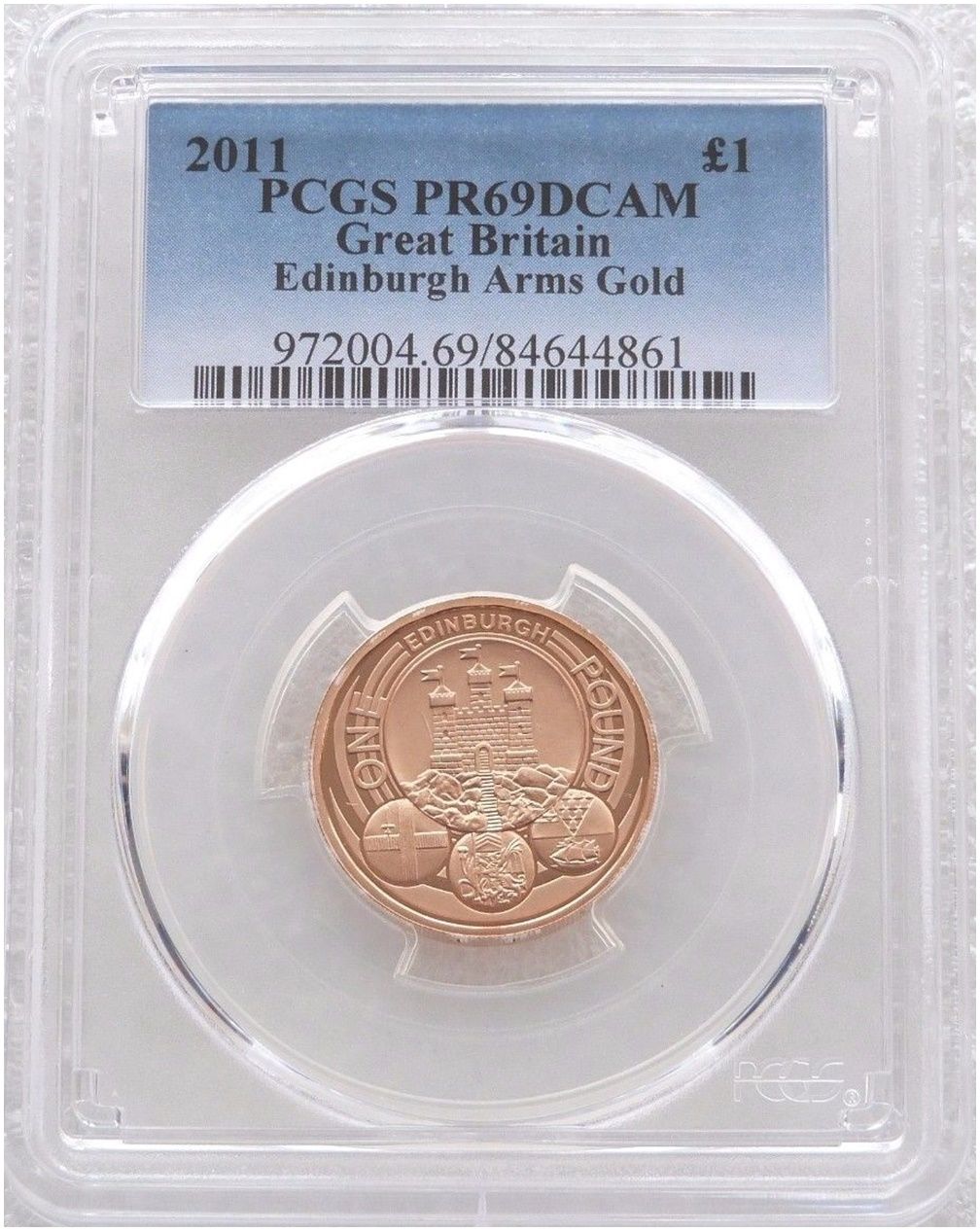 2011 Capital Cities of the UK Edinburgh £1 Gold Proof Coin PCGS PR69 DCAM