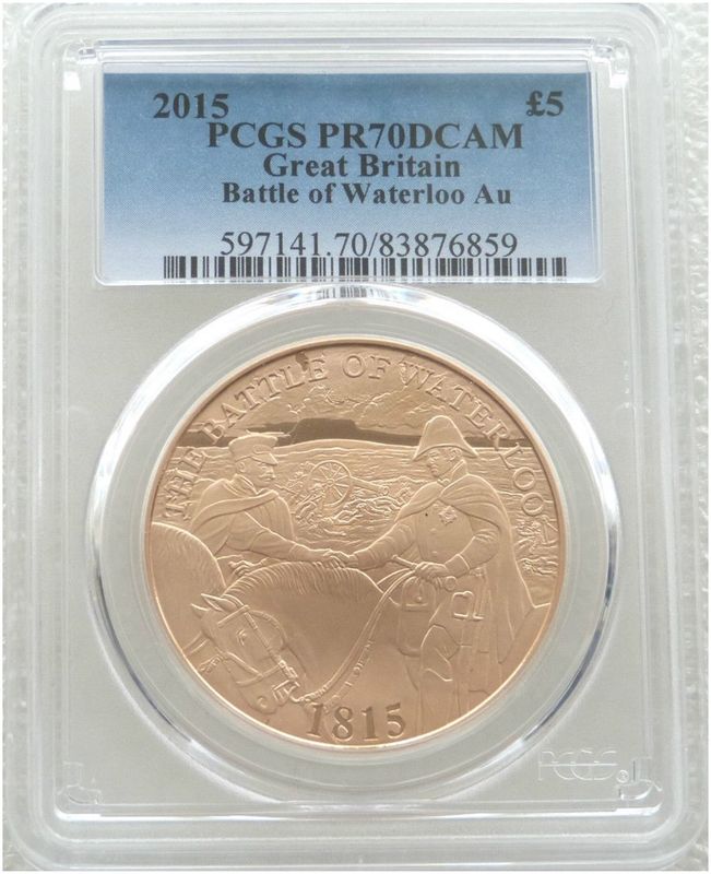 2015 Battle of Waterloo £5 Five Pound Gold Proof Coin PCGS PR70 DCAM