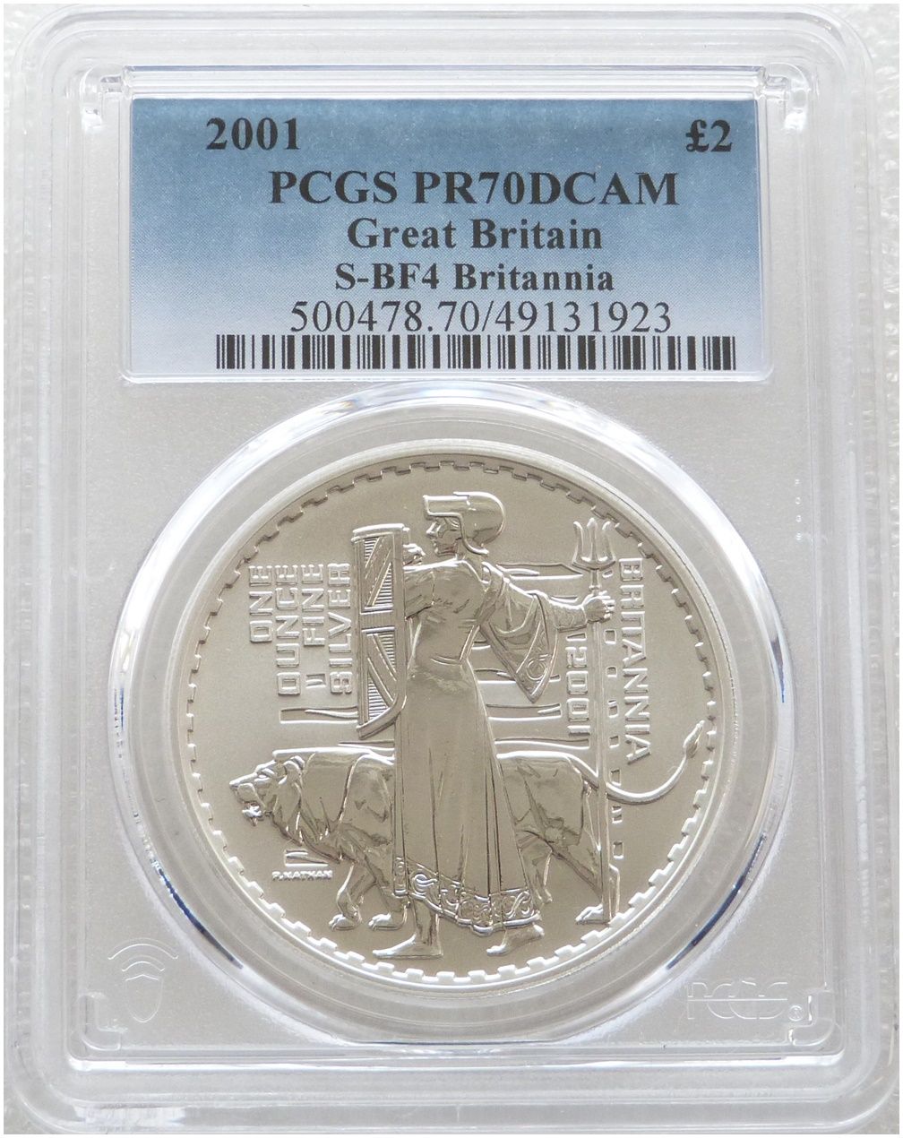 2001 Britannia £2 Silver Proof 1oz Coin PCGS PR70 DCAM