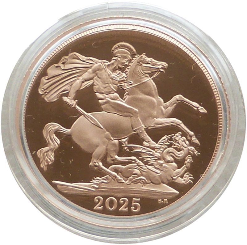2025 St George and the Dragon Full Sovereign Gold Proof Coin Box Coa