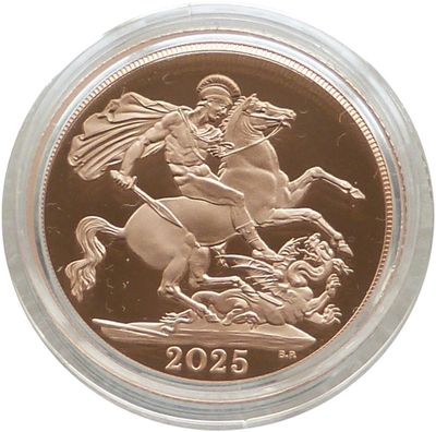 2025 St George and the Dragon Full Sovereign Gold Proof Coin Box Coa