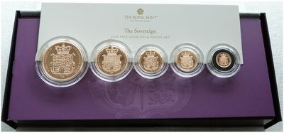 2025 Royal Arms Sovereign Gold Proof 5 Coin Set Box Coa