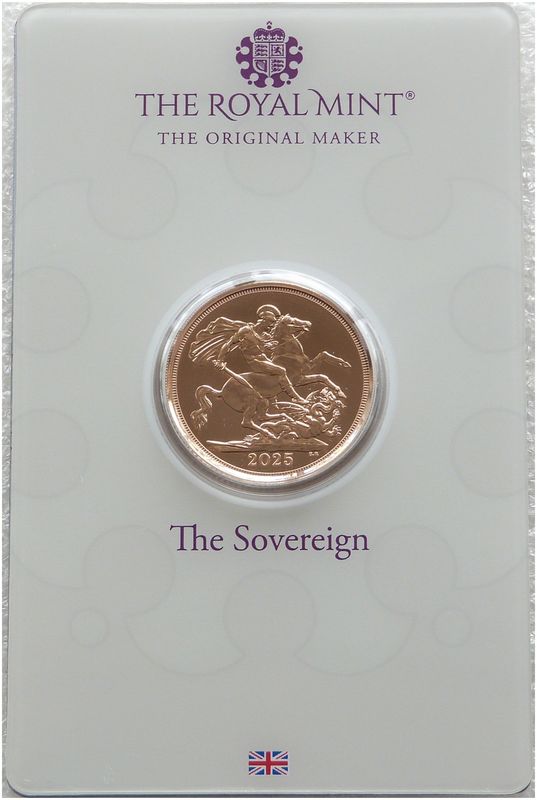 2025 St George and the Dragon Full Sovereign Gold Coin Mint Card