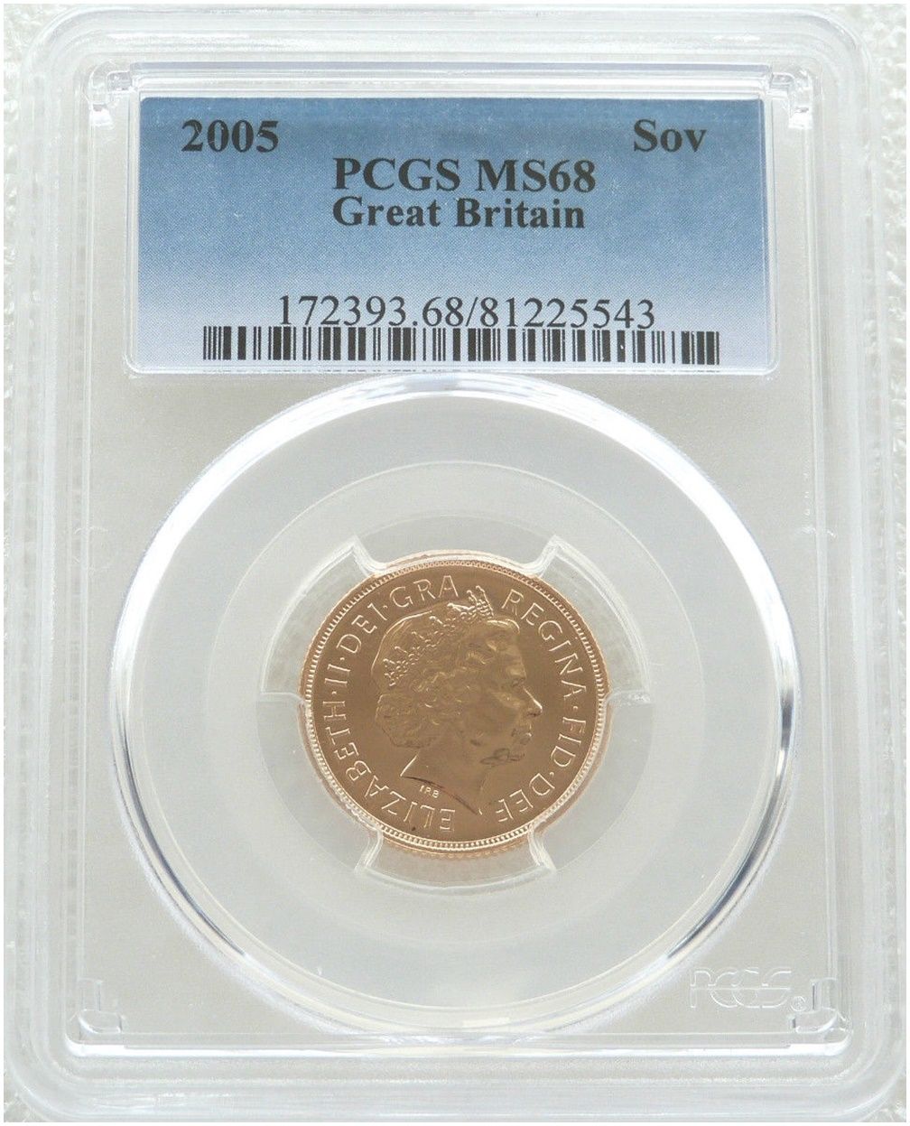 2005 St George and the Dragon Full Sovereign Gold Coin PCGS MS68 - Timothy Noad