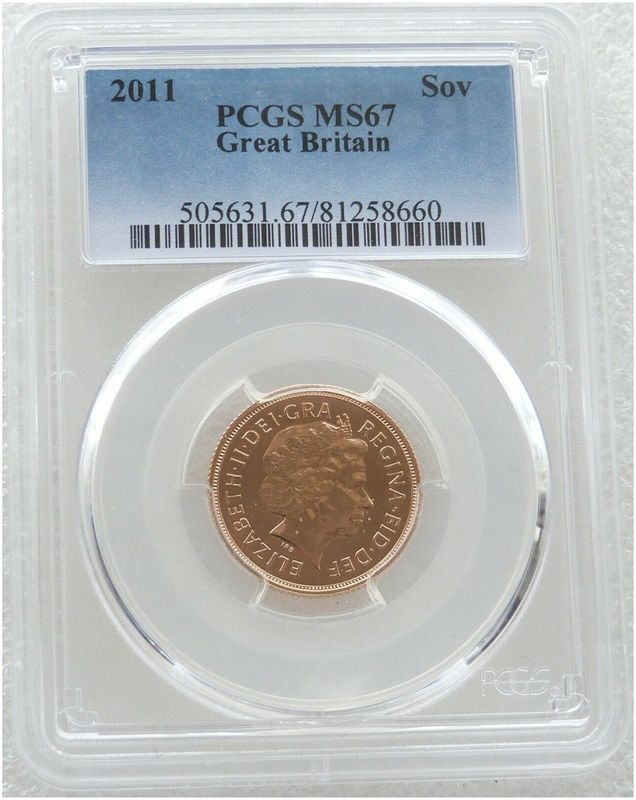 2011 St George and the Dragon Full Sovereign Gold Coin PCGS MS67