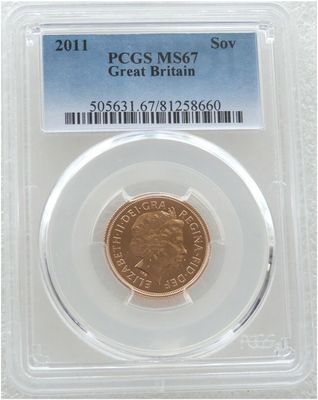2011 St George and the Dragon Full Sovereign Gold Coin PCGS MS67