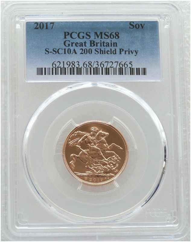 2017 Pistrucci Full Sovereign Gold Coin PCGS MS68