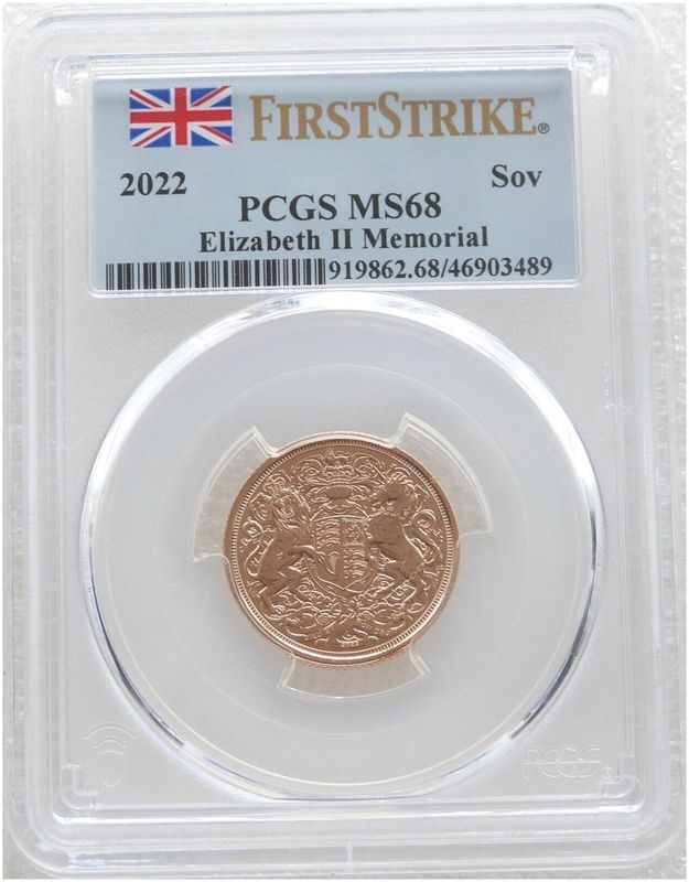 2022 Memorial Full Sovereign Gold Coin PCGS MS68 First Strike