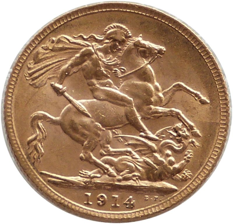 1914 George V Full Sovereign Gold Coin