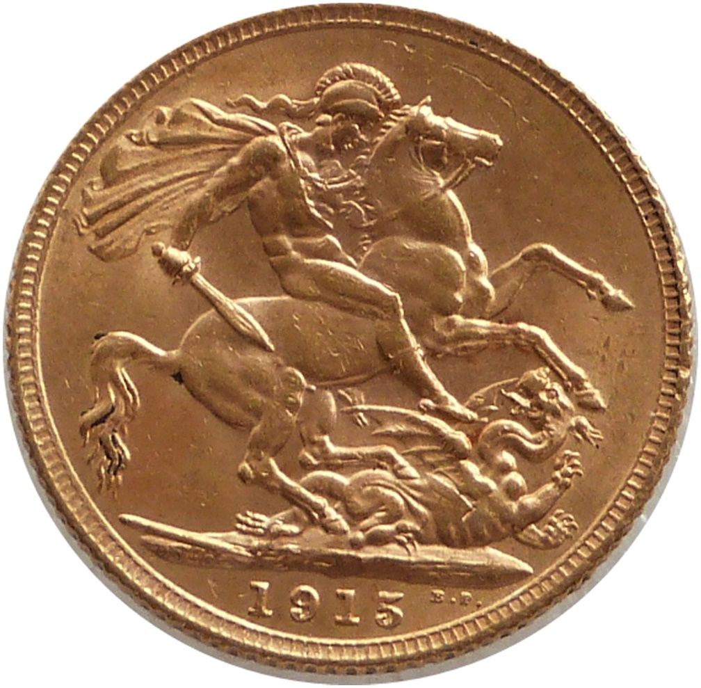 1915 George V Full Sovereign Gold Coin