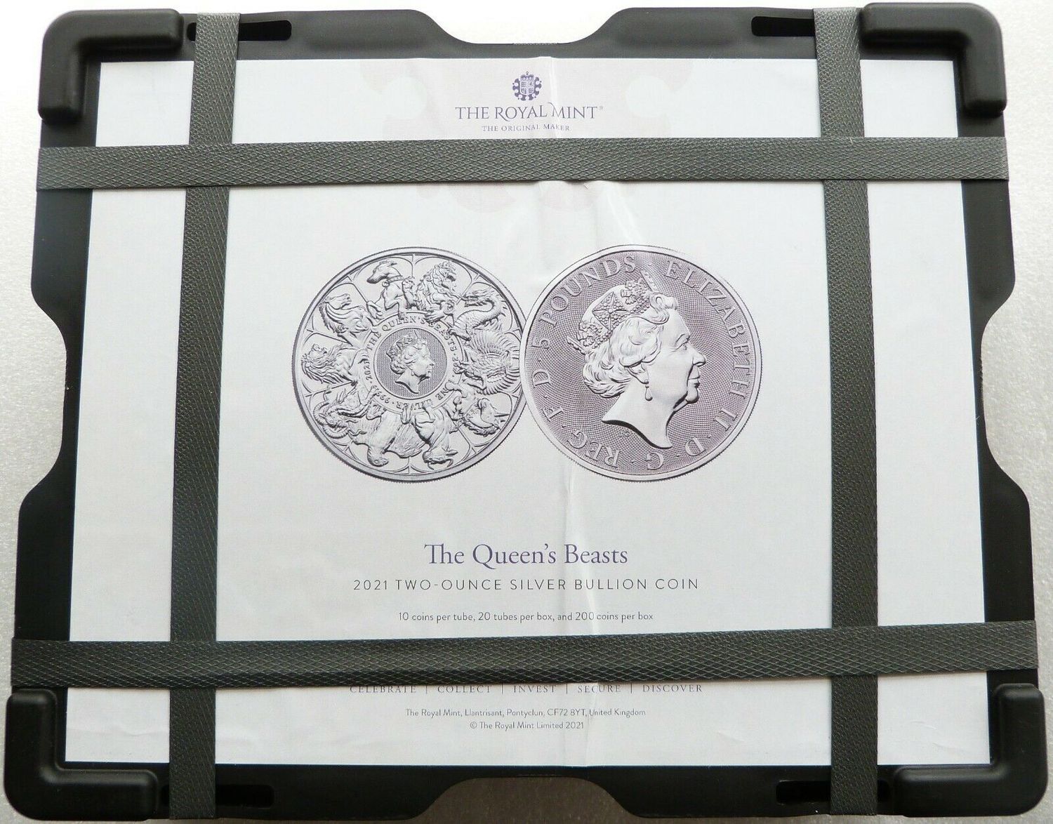 10 x 2021 Queens Beasts Completer £5 Silver 2oz Coins Full Mint Tube