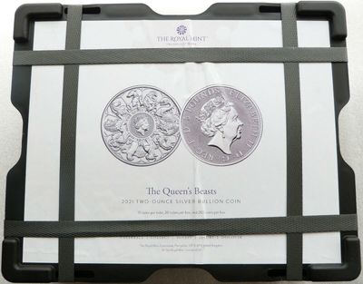 10 x 2021 Queens Beasts Completer £5 Silver 2oz Coins Full Mint Tube