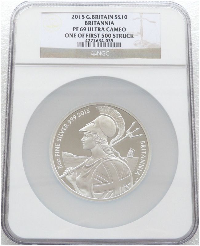 2015 Britannia £10 Silver Proof 5oz Coin NGC PF69 UC