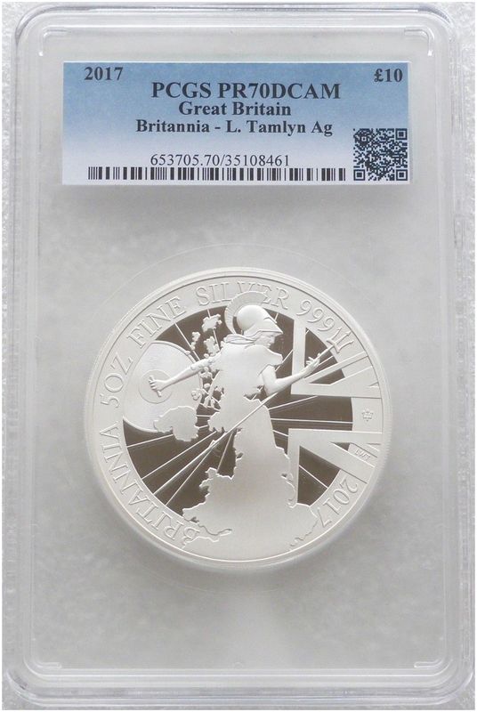 2017 Britannia £10 Silver Proof 5oz Coin PCGS PR70 DCAM - Mintage 669