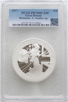 2017 Britannia £10 Silver Proof 5oz Coin PCGS PR70 DCAM - Mintage 669