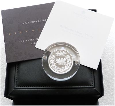 2025 Great Engravers Pistrucci Waterloo Victory Medal £5 Silver Proof 2oz Coin Box Coa Number 0001