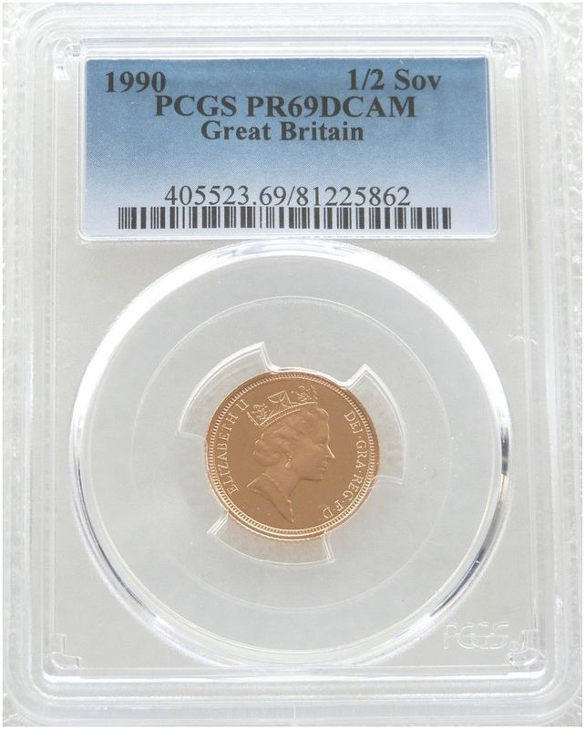 1990 St George and the Dragon Half Sovereign Gold Proof Coin PCGS PR69 DCAM