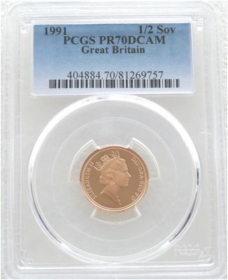 1991 St George and the Dragon Half Sovereign Gold Proof Coin PCGS PR70 DCAM