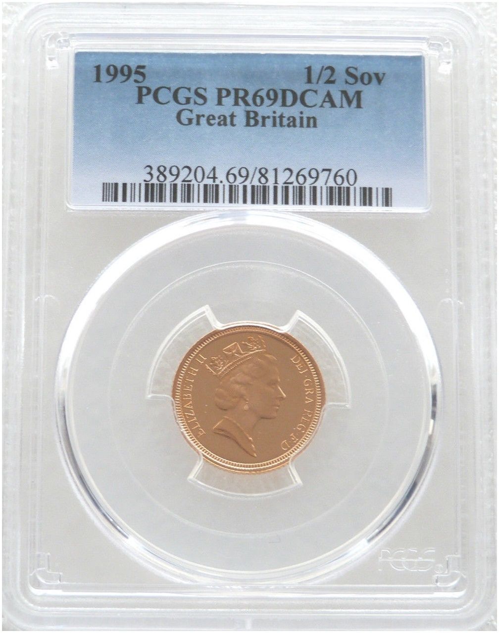 1995 St George and the Dragon Half Sovereign Gold Proof Coin PCGS PR69 DCAM
