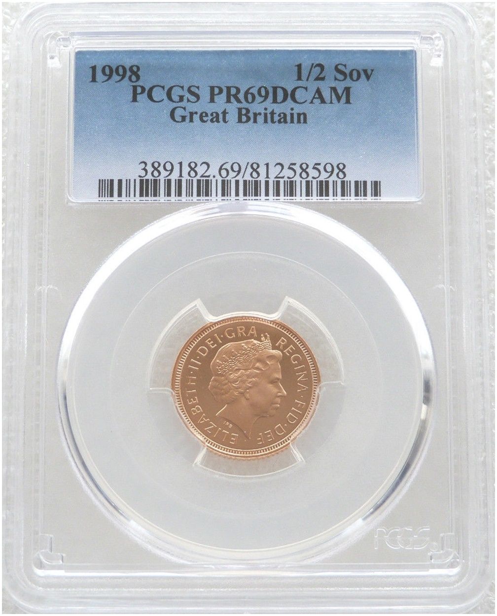 1998 St George and the Dragon Half Sovereign Gold Proof Coin PCGS PR69 DCAM