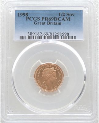 1998 St George and the Dragon Half Sovereign Gold Proof Coin PCGS PR69 DCAM