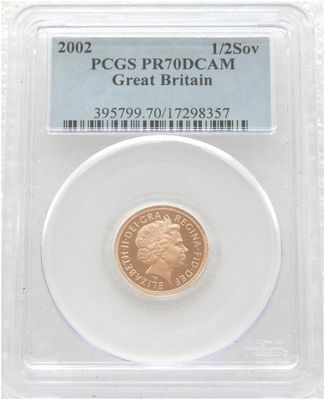 2002 Golden Jubilee Half Sovereign Gold Proof Coin PCGS PR70 DCAM