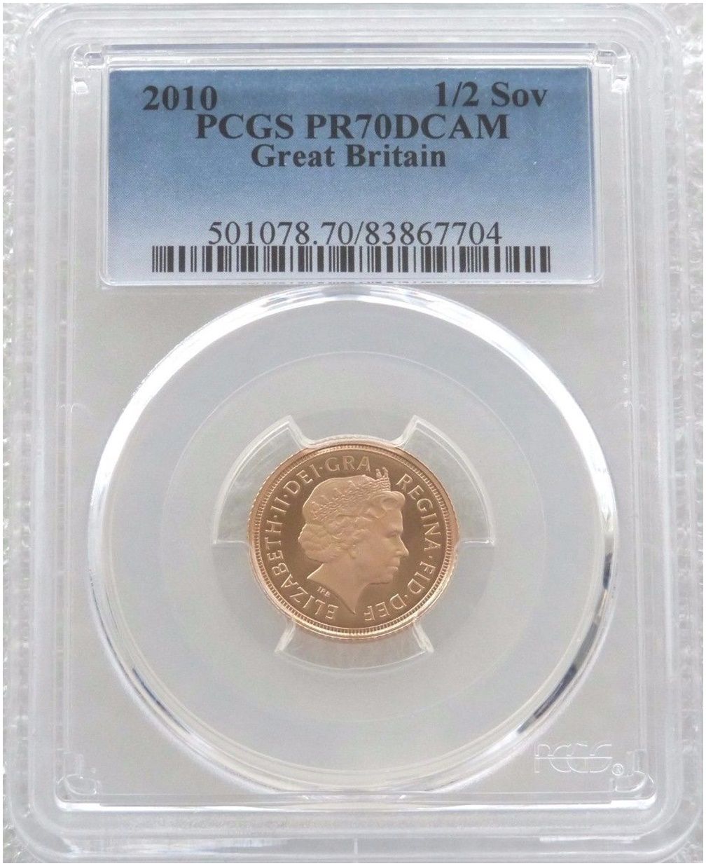 2010 St George and the Dragon Half Sovereign Gold Proof Coin PCGS PR70 DCAM