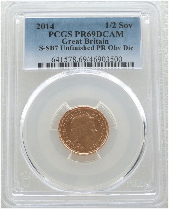 2014 St George and the Dragon Half Sovereign Gold Proof Coin PCGS PR69 DCAM Mint Error Mule
