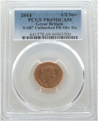 2014 St George and the Dragon Half Sovereign Gold Proof Coin PCGS PR69 DCAM Mint Error Mule