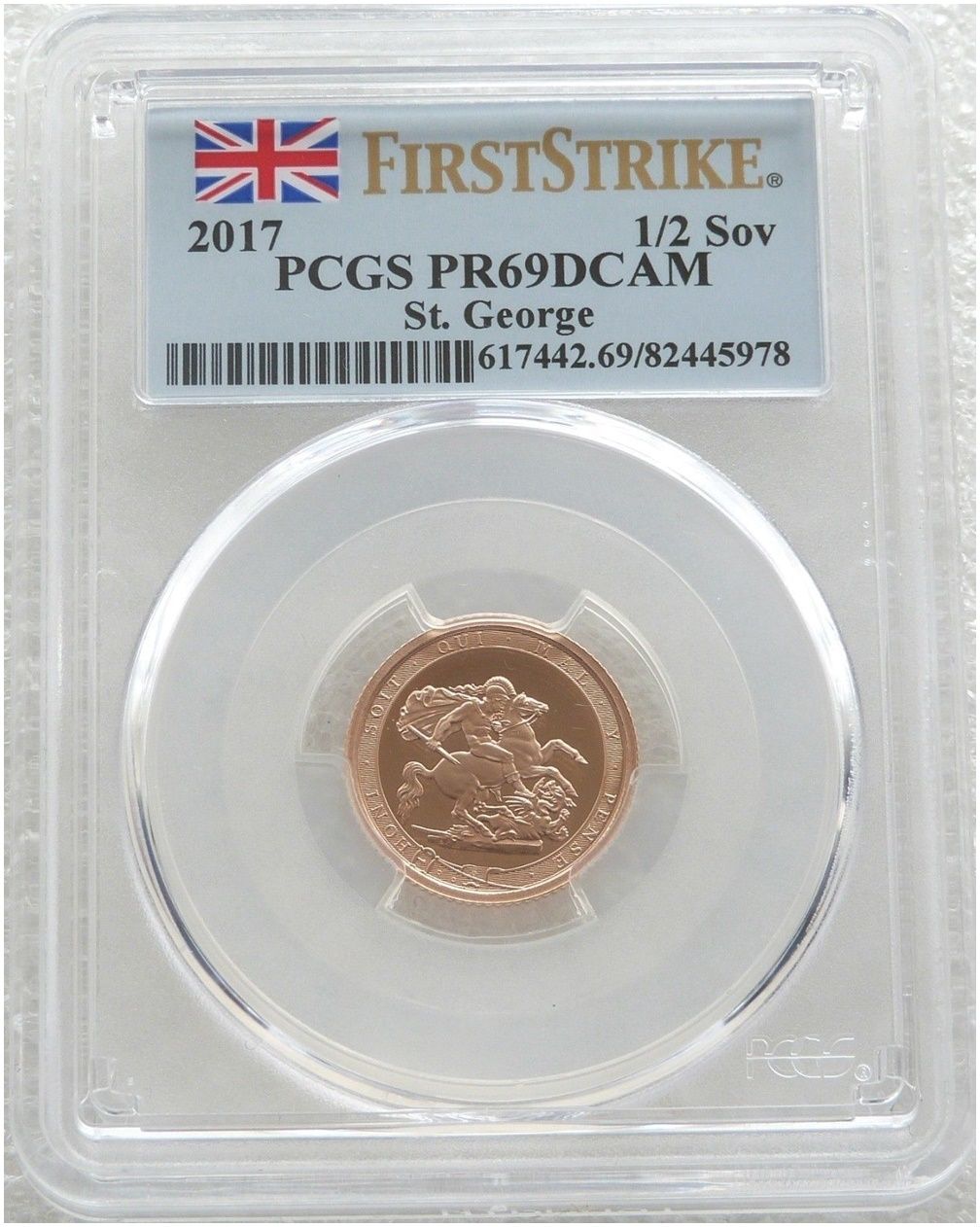2017 Pistrucci Half Sovereign Gold Proof Coin PCGS PR69 DCAM First Strike