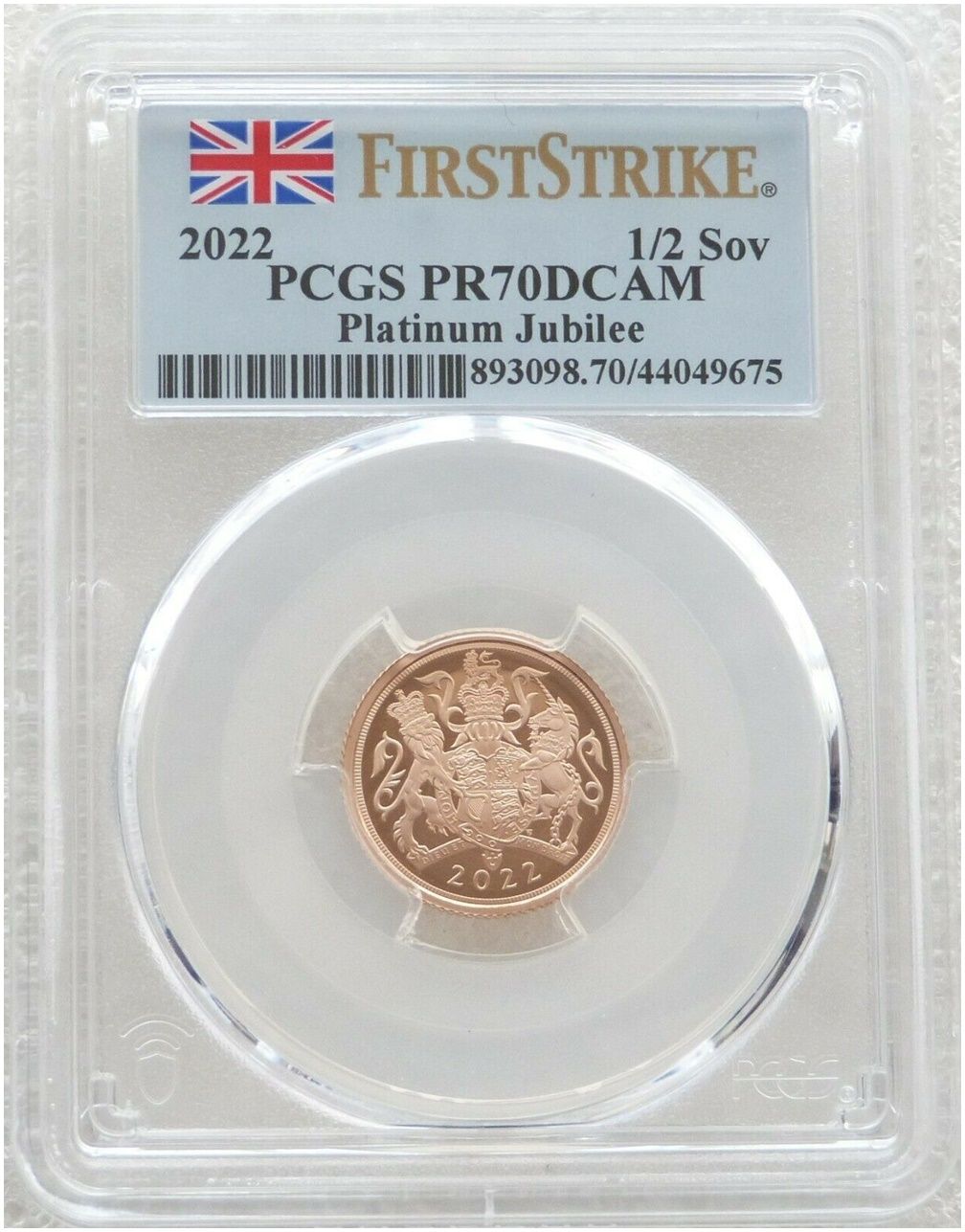 2022 Platinum Jubilee Half Sovereign Gold Proof Coin PCGS PR70 DCAM First Strike