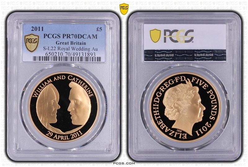 2011 Royal Wedding William and Kate £5 Five Pound Gold Proof Coin PCGS PR70 DCAM