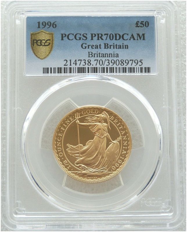 1996 Britannia £50 Gold Proof 1/2oz Coin PCGS PR70 DCAM - Mintage 483