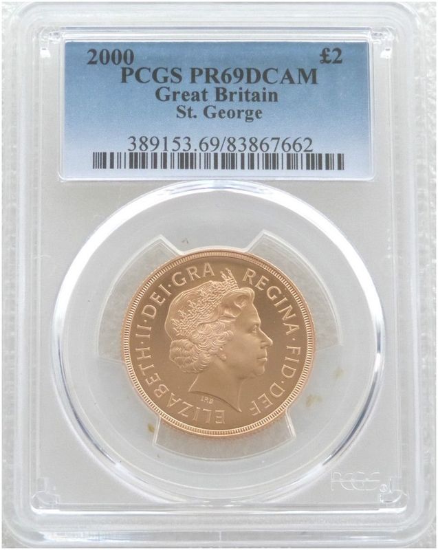 2000 St George and the Dragon £2 Double Sovereign Gold Proof Coin PCGS PR69 DCAM