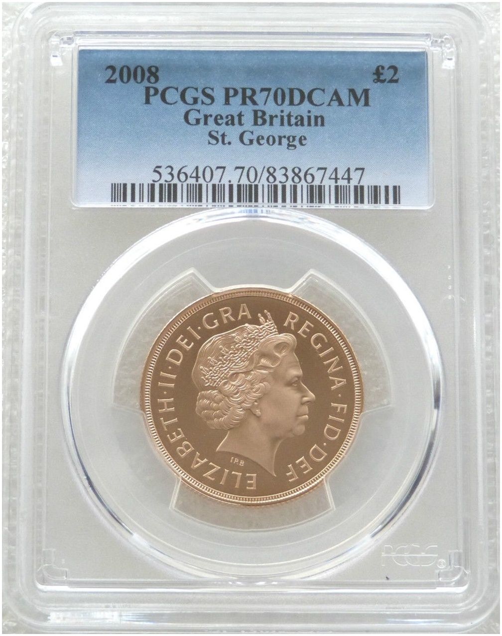 2008 St George and the Dragon £2 Double Sovereign Gold Proof Coin PCGS PR70 DCAM