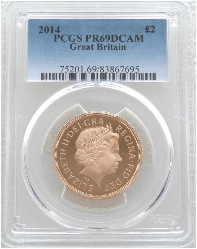 2014 St George and the Dragon £2 Double Sovereign Gold Proof Coin PCGS PR69 DCAM