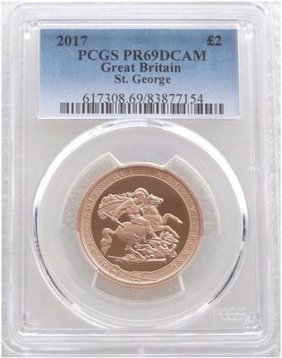 2017 Pistrucci £2 Double Sovereign Gold Proof Coin PCGS PR69 DCAM