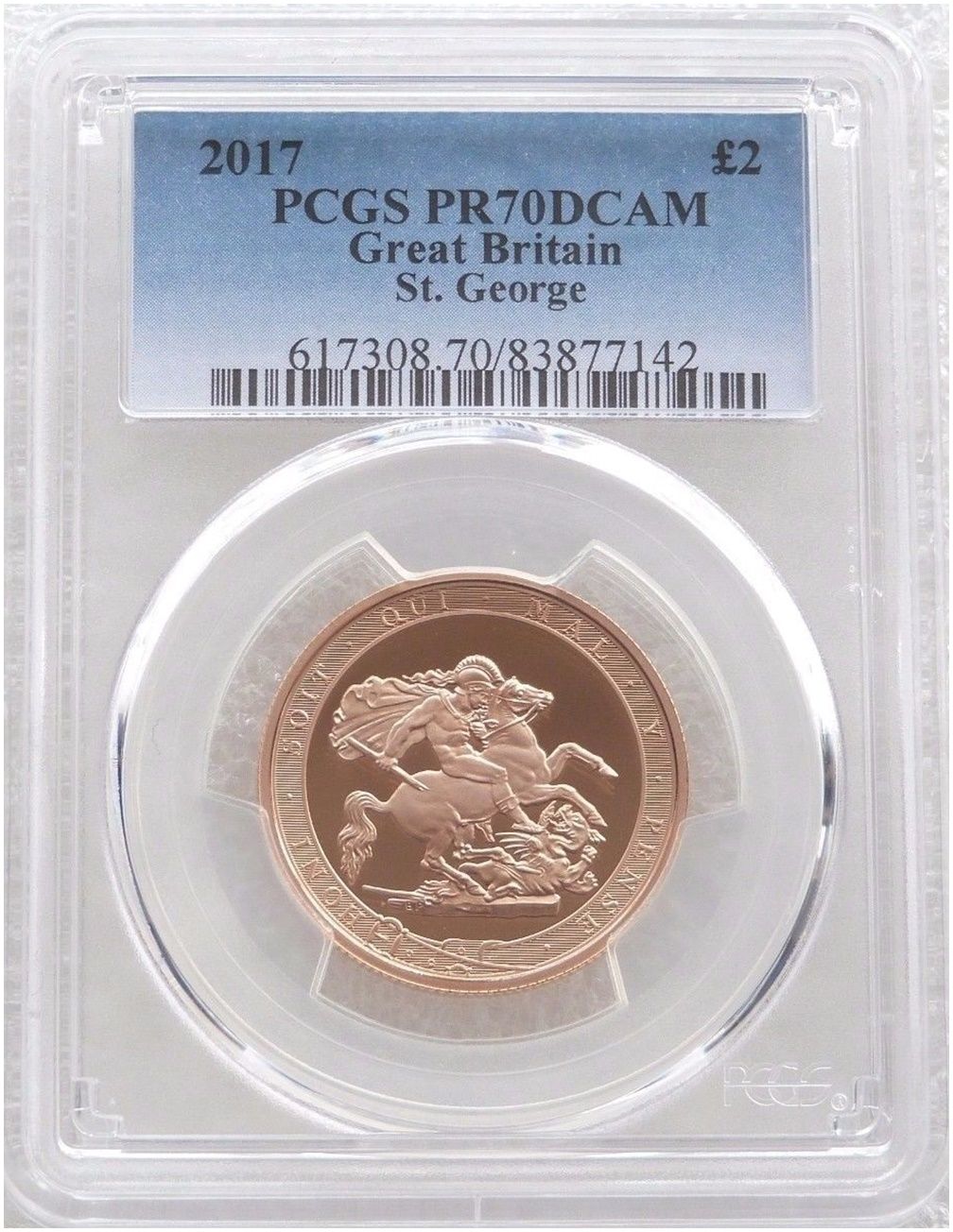 2017 Pistrucci £2 Double Sovereign Gold Proof Coin PCGS PR70 DCAM