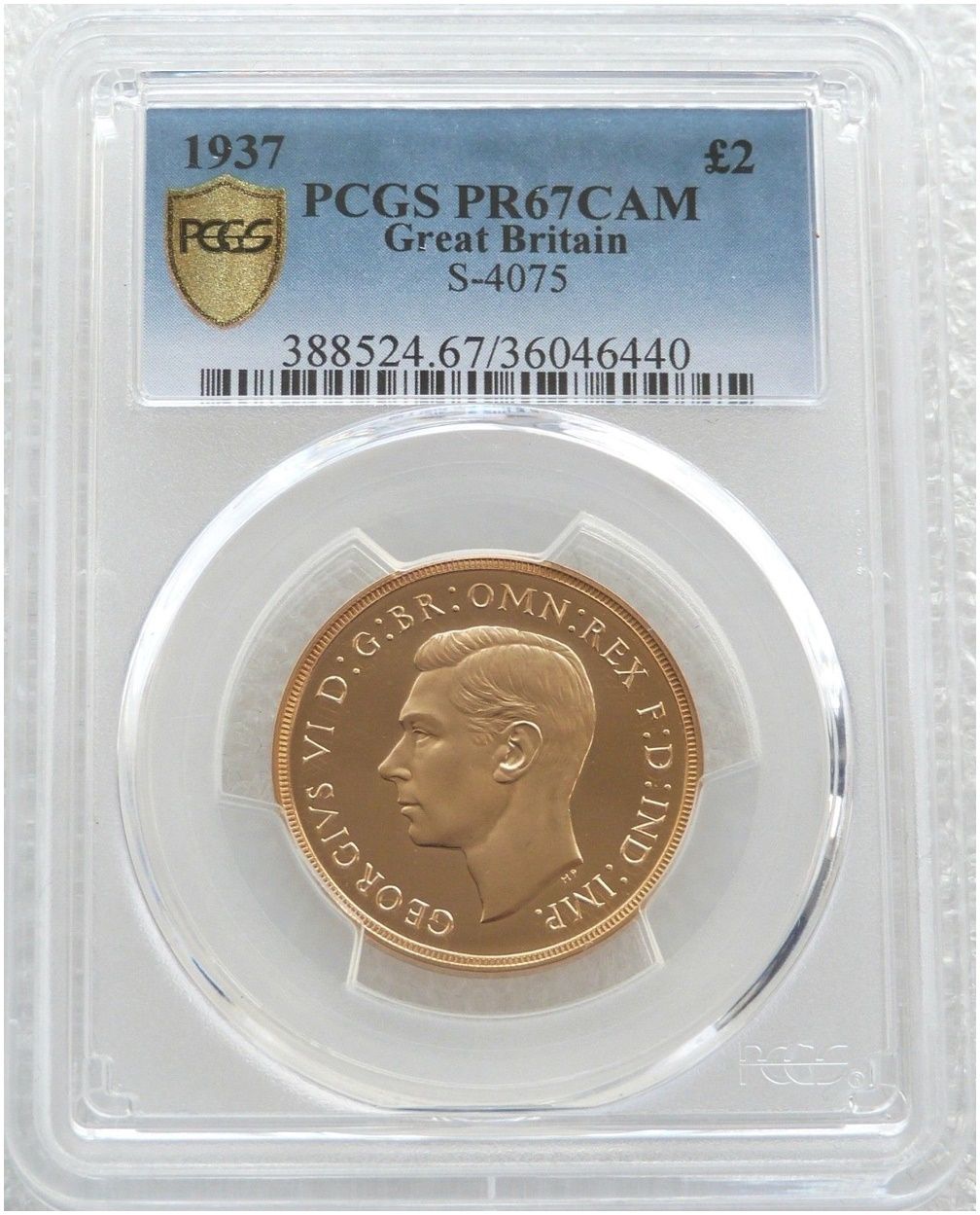 1937 George VI Coronation £2 Double Sovereign Gold Proof Coin PCGS PR67 CAM