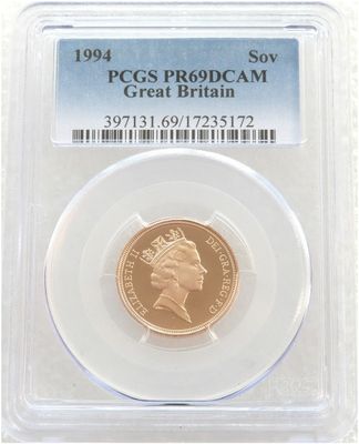 1994 St George and the Dragon Full Sovereign Gold Proof Coin PCGS PR69 DCAM